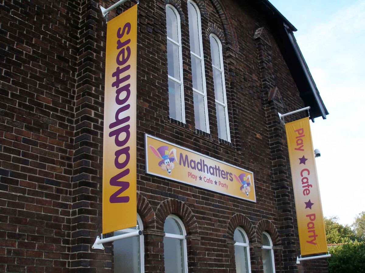 Double sided hanging banner