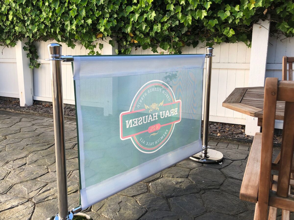 Cafe Banner Printed on Mesh