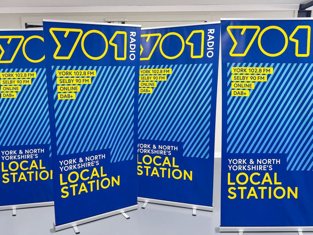 1 metre wide roller banner group shot